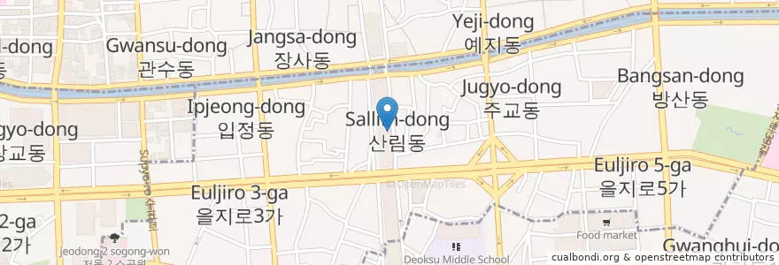Mapa de ubicacion de 브라운컬렉션 en 大韓民国, ソウル, 乙支路洞.