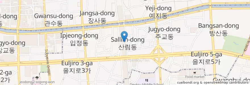Mapa de ubicacion de 호랑이 en 대한민국, 서울, 을지로동.