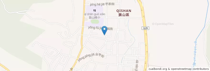 Mapa de ubicacion de 鑫鱻獨家紹興炒飯 en 臺灣, 高雄市, 旗山區.