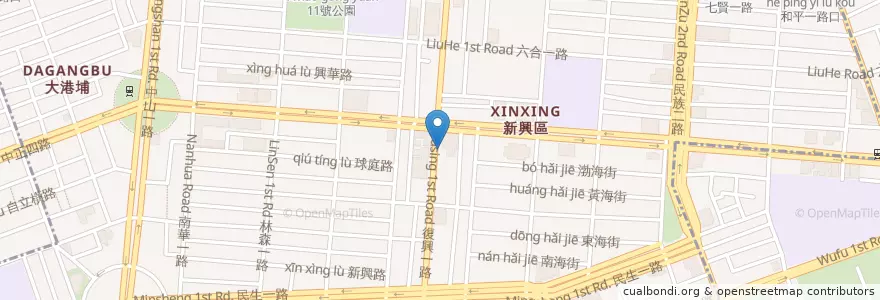 Mapa de ubicacion de 早!田又田 en تايوان, كاوهسيونغ, 新興區.