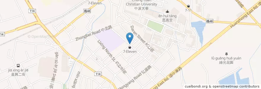 Mapa de ubicacion de 御冠園鮮肉湯包專賣店 en تایوان, 桃園市, 中壢區.