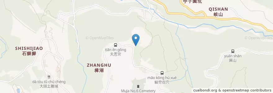 Mapa de ubicacion de TDH貓茶町 貓空店 en 台湾, 新北市, 台北市, 文山区.