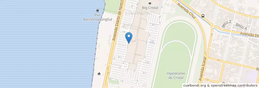 Mapa de ubicacion de Applebee's en 巴西, 南部, 南里奥格兰德, Região Metropolitana De Porto Alegre, Região Geográfica Intermediária De Porto Alegre, Região Geográfica Imediata De Porto Alegre, 阿雷格里港.