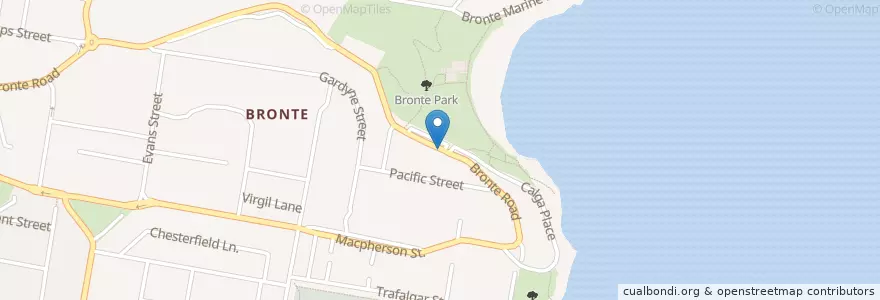 Mapa de ubicacion de G'day Bronte Café en 오스트레일리아, New South Wales, Waverley Council, 시드니.
