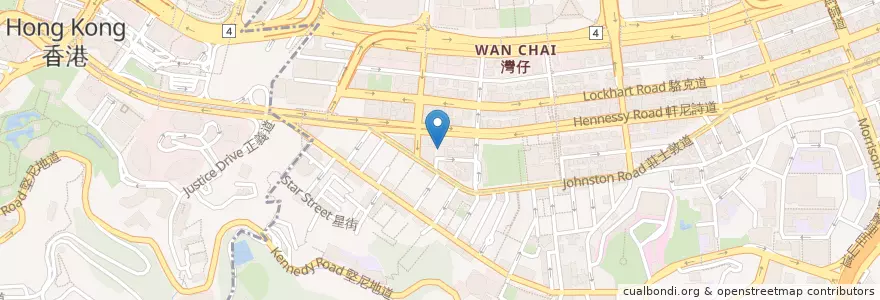 Mapa de ubicacion de 華南粉麵茶餐廳 en Çin, Guangdong, Hong Kong, Hong Kong Adası, Yeni Bölgeler, 灣仔區 Wan Chai District.