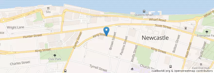 Mapa de ubicacion de Napoli Centrale Pizza Bar en Australien, Neusüdwales, Newcastle City Council, Newcastle-Maitland.