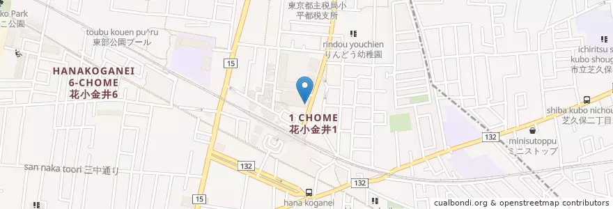 Mapa de ubicacion de マクドナルド en Jepun, 東京都, 小平市.