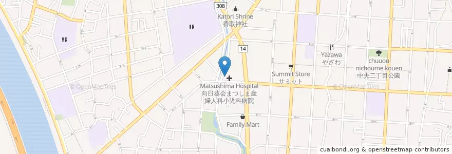 Mapa de ubicacion de まつしま病院 en 日本, 東京都, 江戸川区.