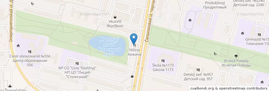 Mapa de ubicacion de Хижина en Russia, Central Federal District, Moscow, Southern Administrative Okrug, Chertanovo Tsentralnoye District.
