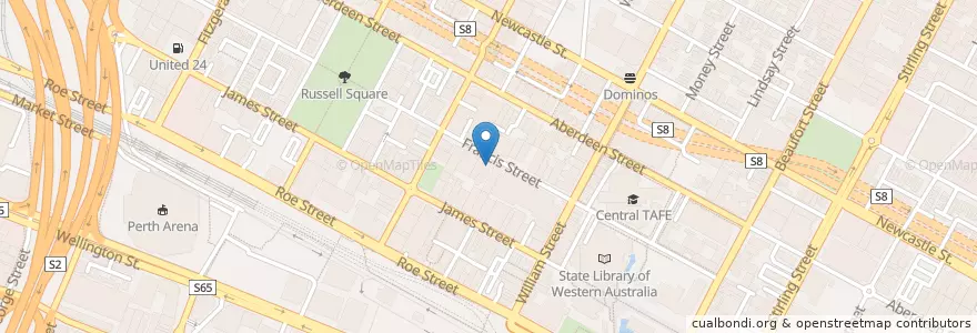 Mapa de ubicacion de Butterfly 73 en Австралия, Западная Австралия, City Of Perth.