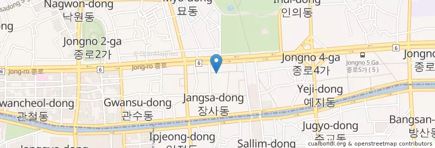 Mapa de ubicacion de 고향집 en Corée Du Sud, Séoul, 종로1·2·3·4가동.