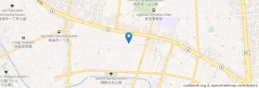 Mapa de ubicacion de 荻窪八幡神社 en Japón, Tokio, Suginami.