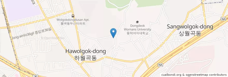 Mapa de ubicacion de 한국네비게이토선교회 en 대한민국, 서울, 성북구, 월곡1동, 월곡2동.