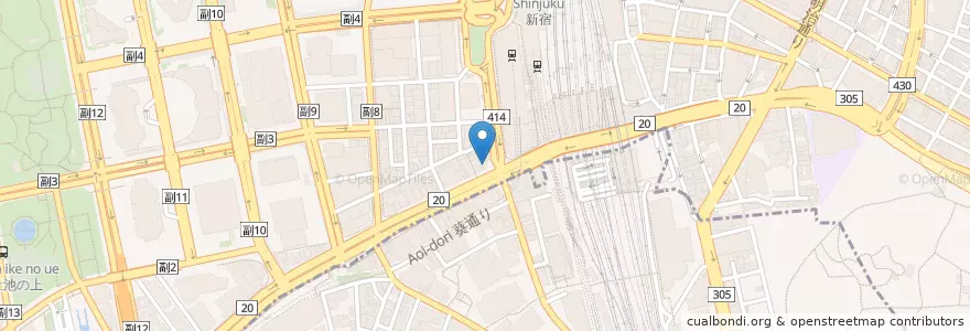 Mapa de ubicacion de ファーストキッチン en Japon, Tokyo, Shinjuku.