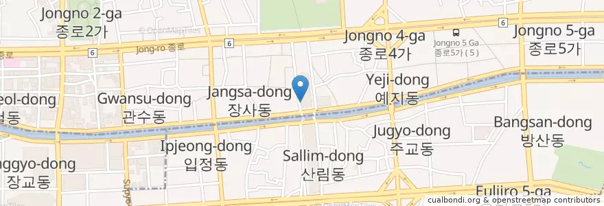 Mapa de ubicacion de 세운상가 공영주차장 en Güney Kore, Seul.