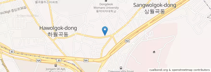 Mapa de ubicacion de 월곡꿈그림도서관 en 대한민국, 서울, 성북구, 월곡2동.