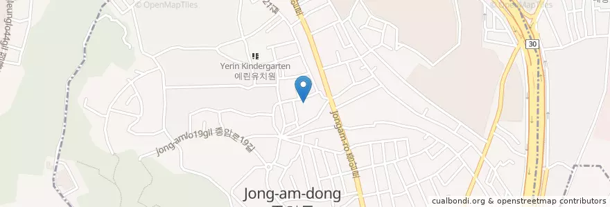 Mapa de ubicacion de 종암중앙교회 en Güney Kore, Seul, 성북구, 종암동.