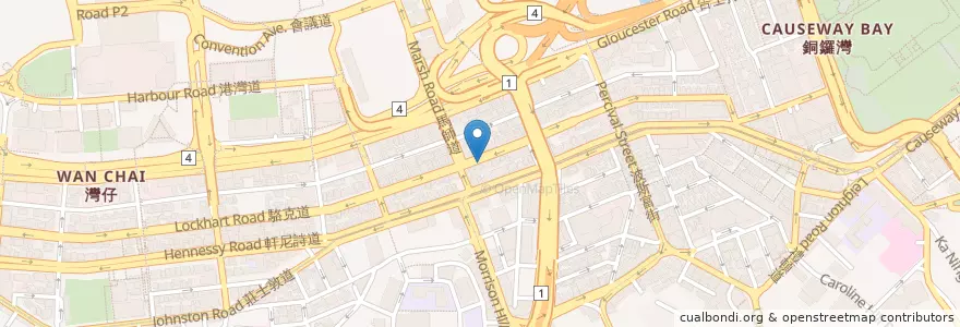 Mapa de ubicacion de 香港蔴雀娛樂公司 en چین, گوانگ‌دونگ, هنگ‌کنگ, جزیره هنگ کنگ, 新界 New Territories, 灣仔區 Wan Chai District.