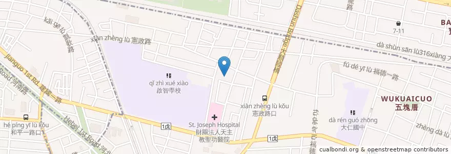 Mapa de ubicacion de 晶頂101餐廳 en تايوان, كاوهسيونغ, 苓雅區.