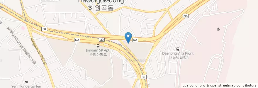 Mapa de ubicacion de 월곡 분수 en 大韓民国, ソウル, 城北区, 월곡2동.