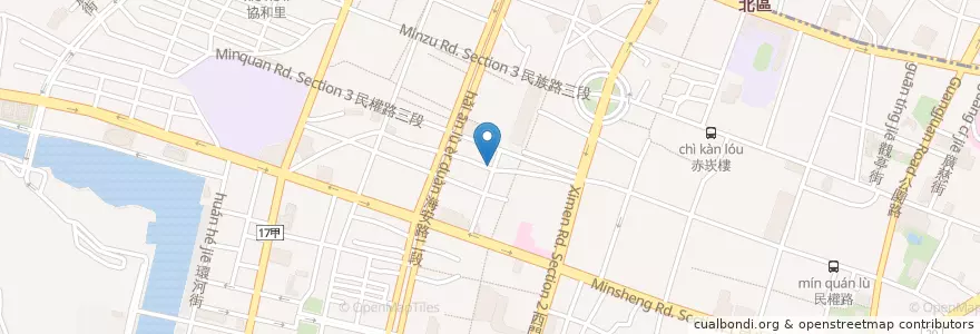Mapa de ubicacion de 南沙宮 en Тайвань, Тайнань, 中西區.