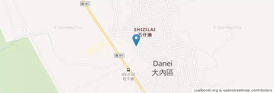 Mapa de ubicacion de 秀蘭冰店 en 臺灣, 臺南市, 大內區.