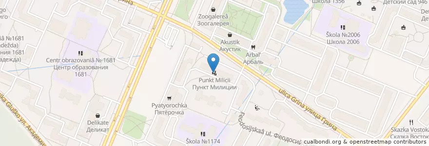 Mapa de ubicacion de Пункт Милиции en Russie, District Fédéral Central, Moscou, Юго-Западный Административный Округ, Район Северное Бутово.