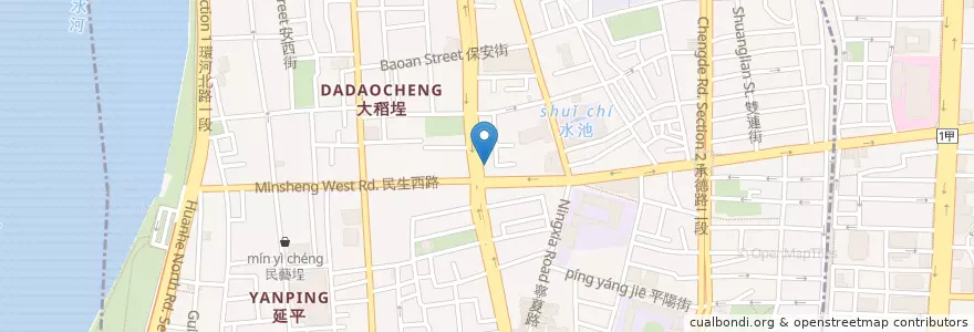 Mapa de ubicacion de 大橋頭筒仔米糕 en 台湾, 新北市, 台北市, 大同区.