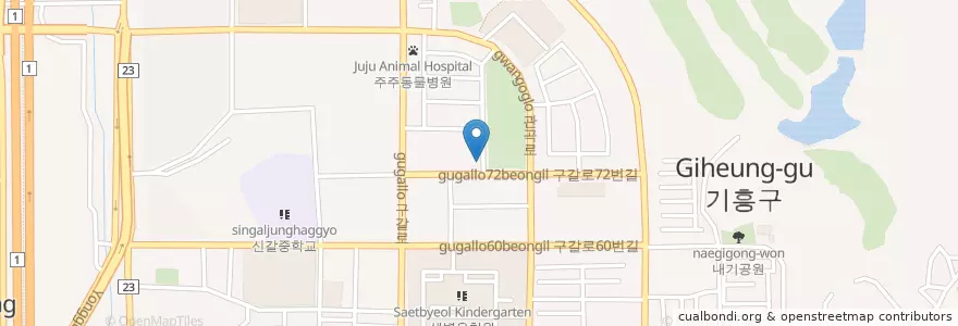 Mapa de ubicacion de Dunkin' Donuts en Corea Del Sud, Gyeonggi, 용인시, 기흥구.