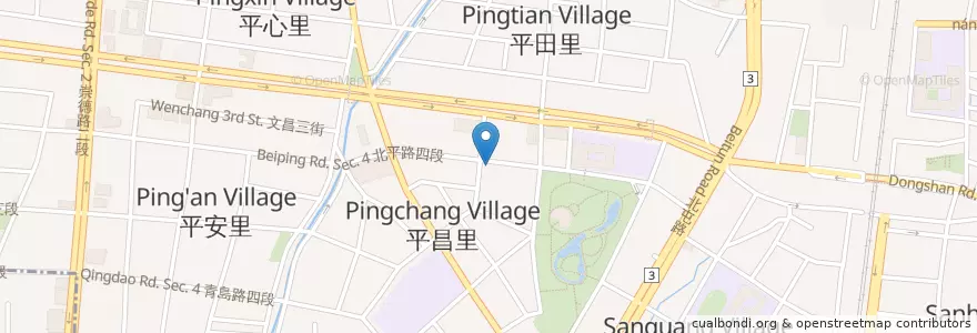 Mapa de ubicacion de 蔣妹妹早餐 en تايوان, تاي شانغ, 北屯區.