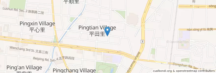 Mapa de ubicacion de 大滷麵 en تايوان, تاي شانغ, 北屯區.