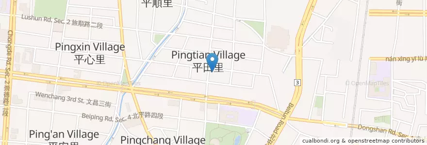 Mapa de ubicacion de 拉亞漢堡 en Taïwan, Taichung, 北屯區.