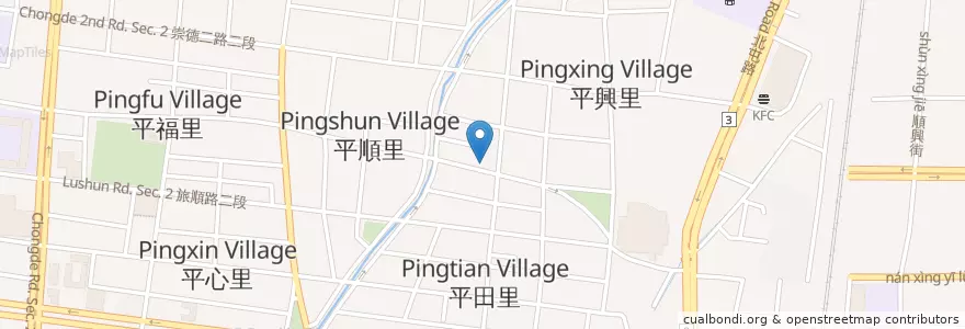 Mapa de ubicacion de 關於三文治 en Taiwan, 臺中市, 北屯區.