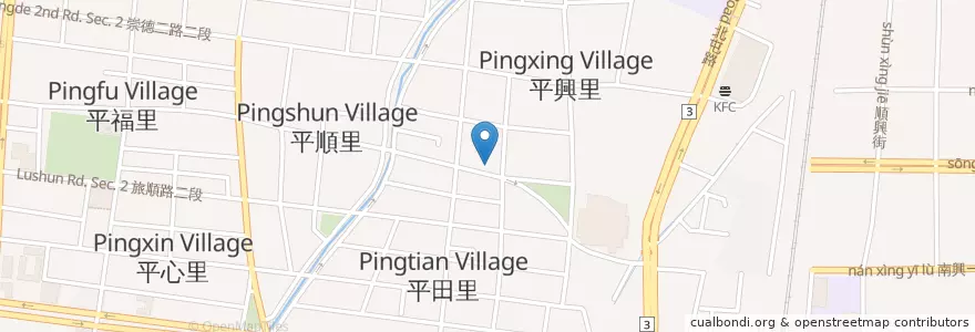 Mapa de ubicacion de 二煱麵線 en Tayvan, Taichung, 北屯區.