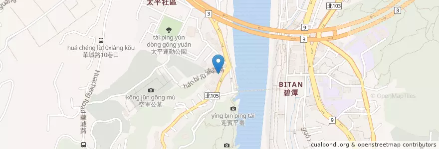 Mapa de ubicacion de 菩提觀音寺 en 台湾, 新北市, 新店区.