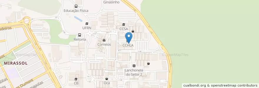 Mapa de ubicacion de Biblioteca Setorial do CCHLA en 브라질, 북동지방, 히우그란지두노르치, Região Geográfica Intermediária De Natal, Microrregião De Natal, 나타우.