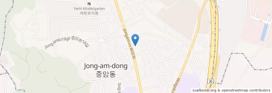 Mapa de ubicacion de 종암동성당 en 대한민국, 서울, 성북구, 종암동.
