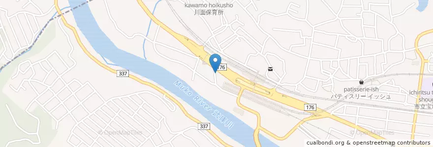 Mapa de ubicacion de だんだん en Japão, 兵庫県, 宝塚市.