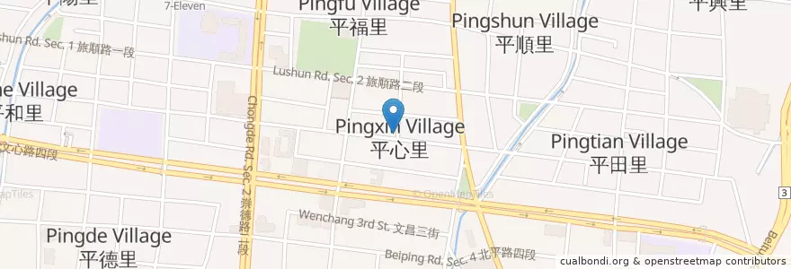Mapa de ubicacion de 巷洋早午餐 en Taiwan, Taichung, Distretto Di Beitun.
