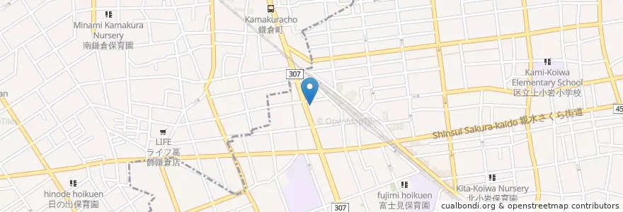 Mapa de ubicacion de 東京東信用金庫 en Japonya, 東京都.