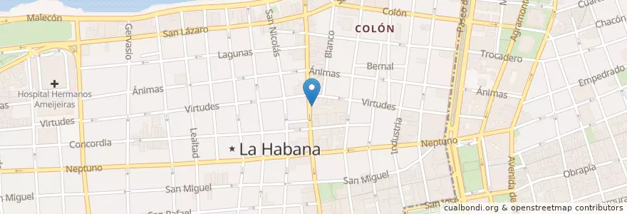 Mapa de ubicacion de V&S en 쿠바, La Habana, Centro Habana.