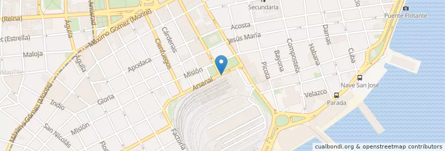 Mapa de ubicacion de P5 Primera Parada en Kuba, Havanna, La Habana Vieja.