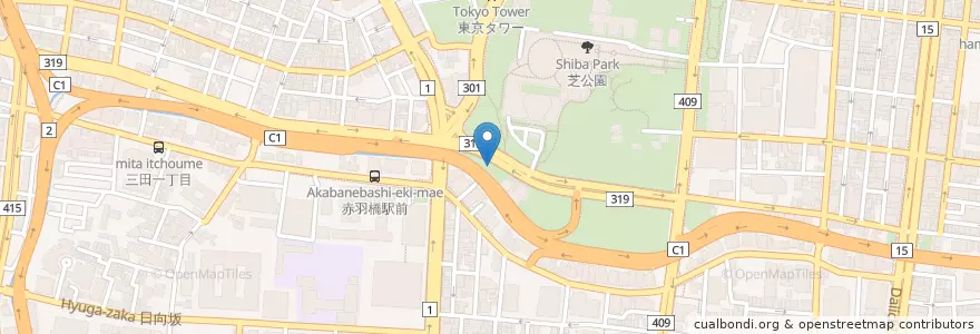 Mapa de ubicacion de 妙定院 en اليابان, 東京都, 港区.
