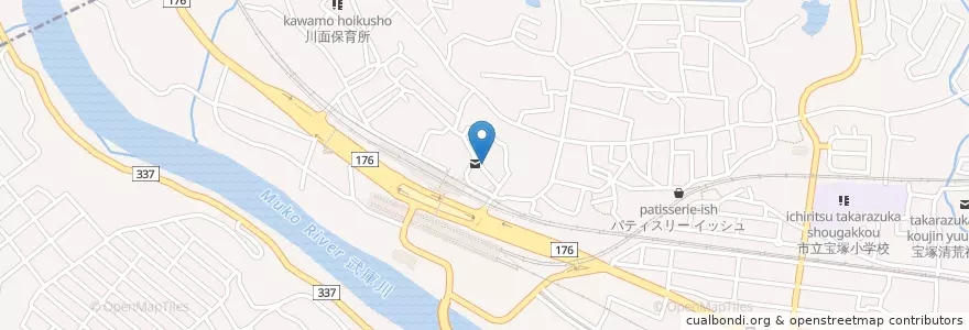 Mapa de ubicacion de こいのえん en Japon, Préfecture De Hyōgo, Takarazuka.