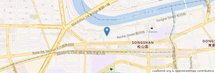 Mapa de ubicacion de 口昍品平價牛排 en تايوان, تايبيه الجديدة, تايبيه, 松山區.