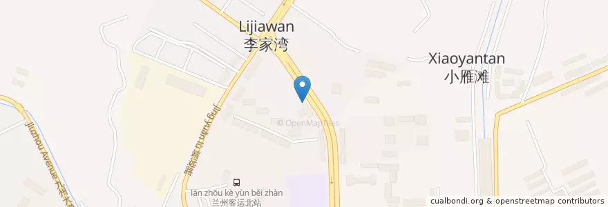 Mapa de ubicacion de 草场街街道 en 中国, 甘肃省, 兰州市, 城关区, 草场街街道.