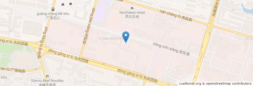 Mapa de ubicacion de 东岗西路街道 en Cina, Gansu, 兰州市 (Lanzhou), 城关区, 东岗西路街道.