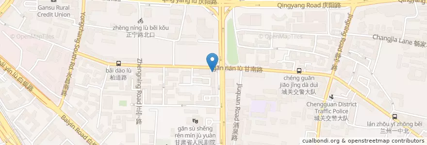 Mapa de ubicacion de 酒泉路街道 en China, Gansu, 兰州市 (Lanzhou), 城关区, 酒泉路街道.