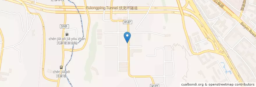 Mapa de ubicacion de 伏龙坪街道 en 中国, 甘肃省, 兰州市 (Lanzhou), 城关区, 伏龙坪街道.