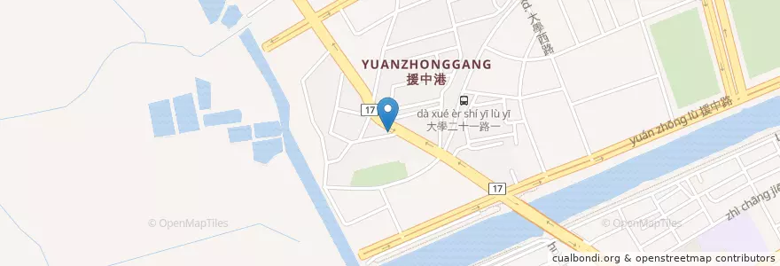 Mapa de ubicacion de 援中港麵攤-40年老店 en Тайвань, Гаосюн, 楠梓區.